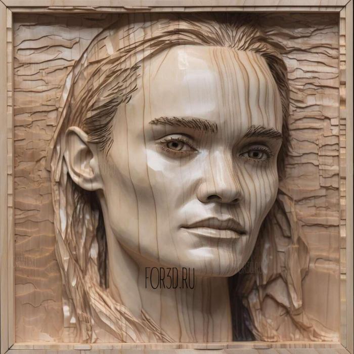 Diane Kruger 2 stl model for CNC